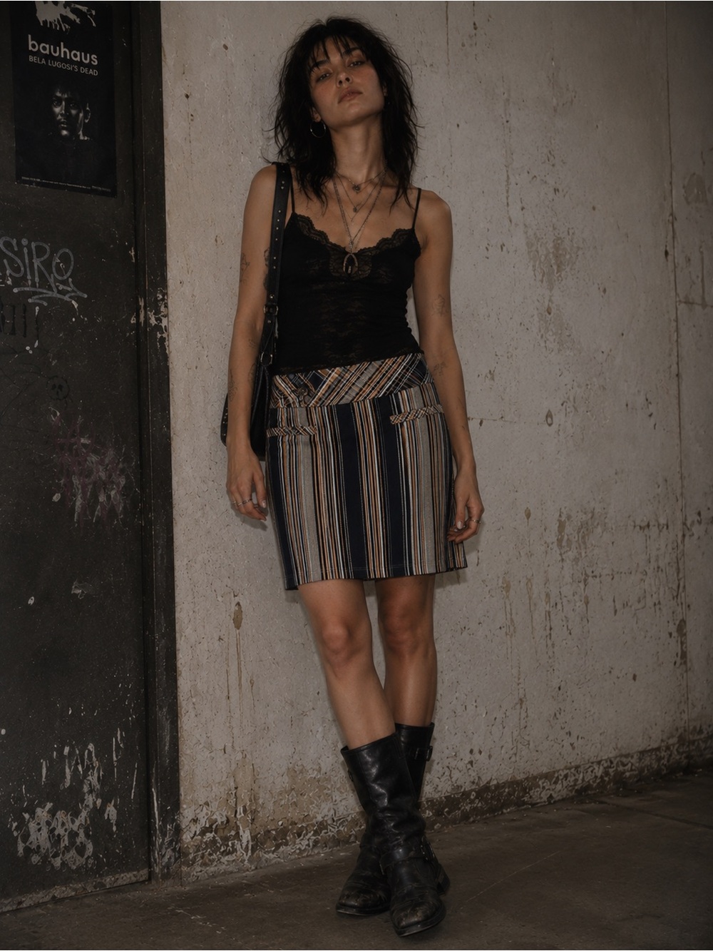 Vintage Renfrew Striped Mini Pencil Skirt
